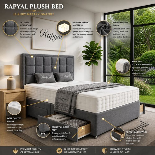 Plush divan bed - divan, with