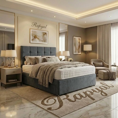 Plush divan bed set - bed,