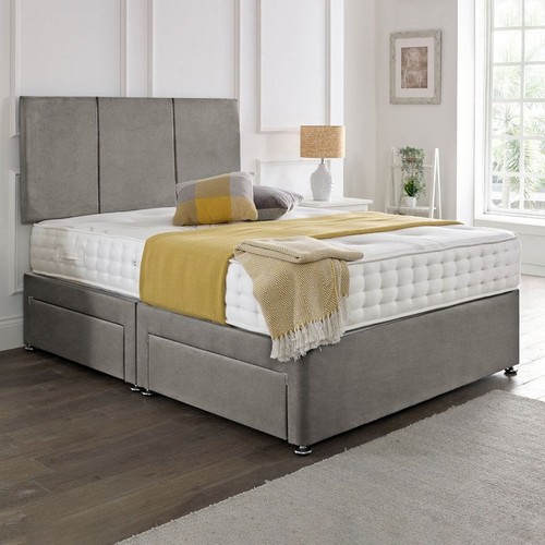 Luxury plush velvet divan bed - plush,