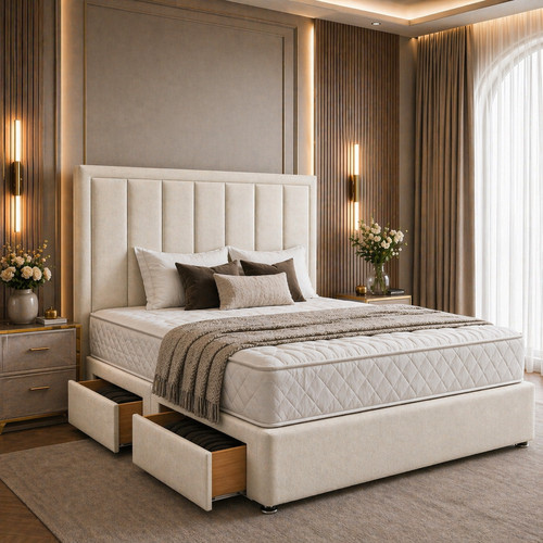 Plush divan bed set - divan, with